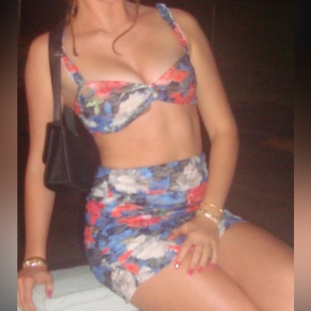 Colorful Floral Two-Piece Set - Picture 1 of 4